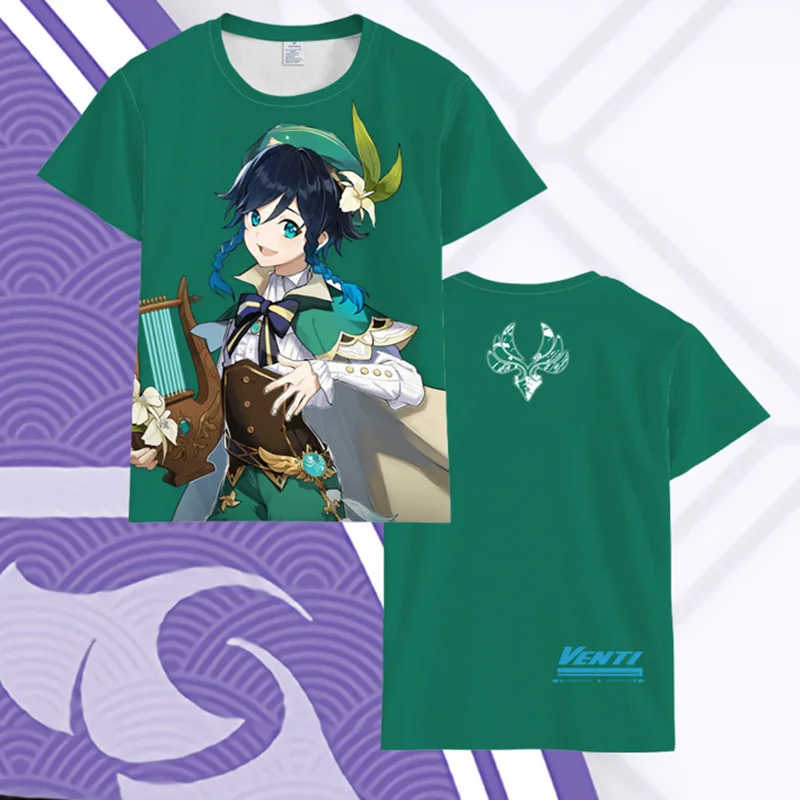 

Game Genshin Impact 3D T Shirt Men Women Lumine Jean Cosplay Short Sleeve T-shirts Casual Unisex women men couple graphic shirts