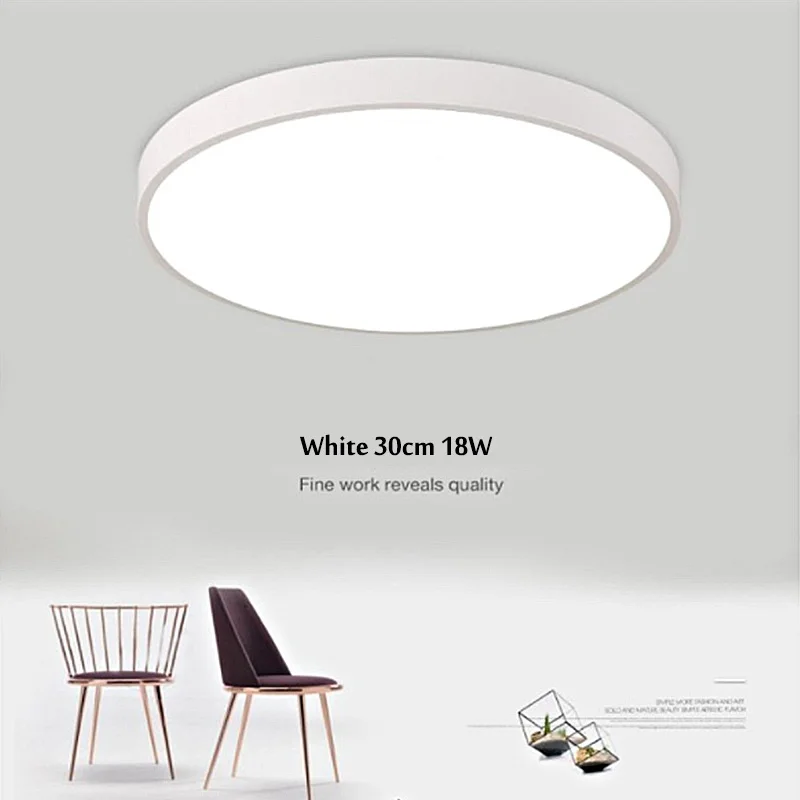 white 30cm 18W Smuxi 23/30/40/50 см светодиодный Гостиная Спальня исследование подвесной светильник 3 цвета ультра тонкий супер яркий дома - Цвет корпуса: white 30cm 18W