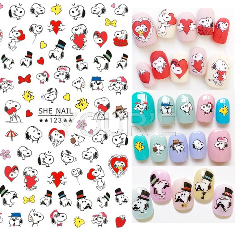 Япония Собака 3D арт наклейки для ногтей маникюр мультфильм дизайн наклеек