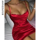 BOOFEENAA сексуальный кружевной отделкой атласная Bodycon платья для женщин в африканском стиле Вечерние Клубные наряды летние 2021 красный, белый ремешок мини платье C83-DC16