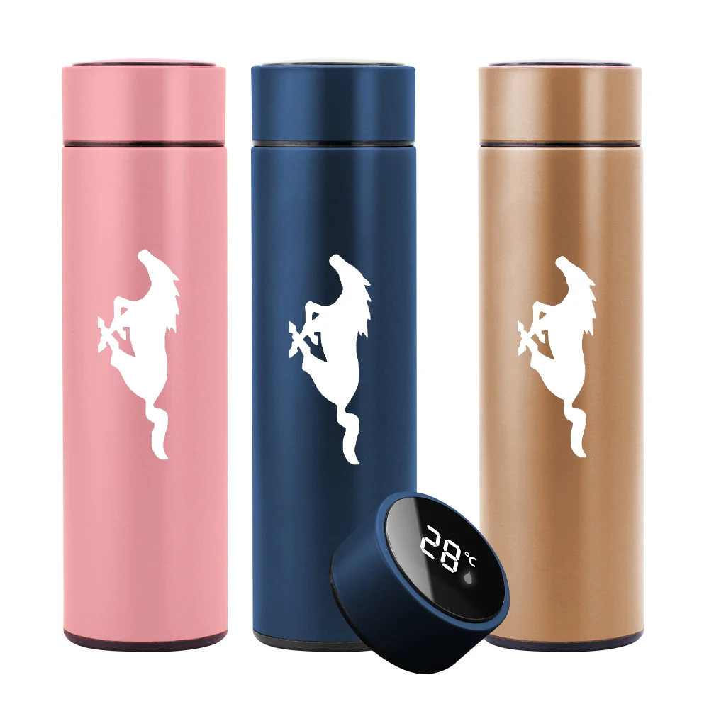 

For ford MK3 mustang 500ml Keep Water Bottle Thermal Thermos Temperature Display Vacuum Insulated Stainless Steel Thermos Flask