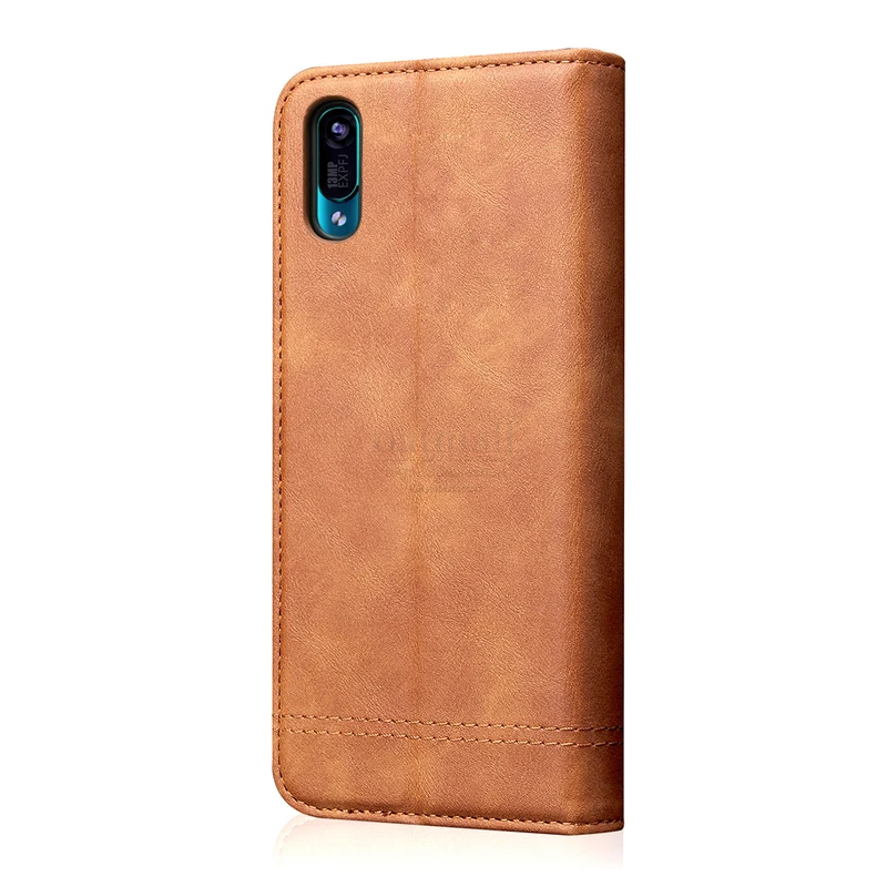 Роскошный тонкий кожаный флип чехол в стиле ретро для Huawei Y6 2019 Y6P / Honor 9A 8A кошелек с