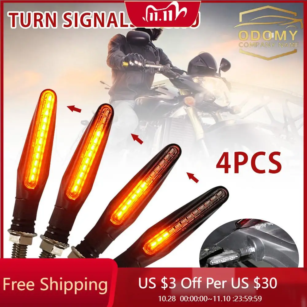 

ODOMY Motorcycle Turn Signal Light E11 Mark Built Relay 335SMD Turn Signals Indicator Flashing Light Blinker Universal M10 Bolt