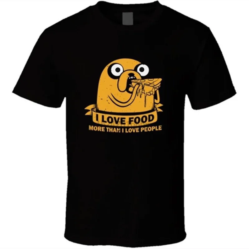 Мужская модная одежда надпись I LOVE FOOD MORE THAN PEOPLE креативная футболка с коротким