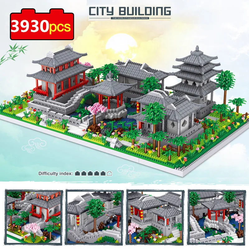 

3930pcs World Architecture Yard Garden Diamond Building Blocks Temple Lake Tree DIY Mini Blocks Bricks Toys for Children Gifts
