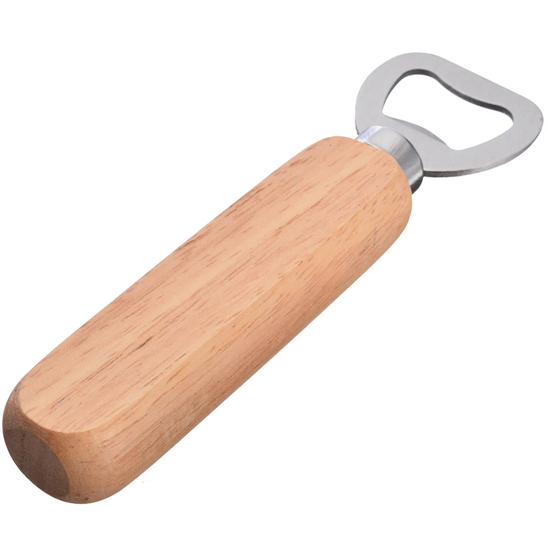 

100pcs/set Bartender Bottle Opener Rubber Wood Handheld Wine Beer Soda Glass Cap Bottle Opener for Home Kitchen Bar