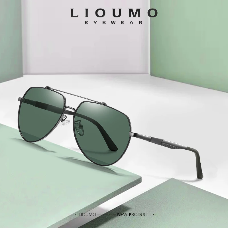 

LIOUMO Pilot Sunglasses Men Polarized Sun Glasses For Women Fashion Travel Eyewear Driving Fishing Goggles lentes de sol hombre