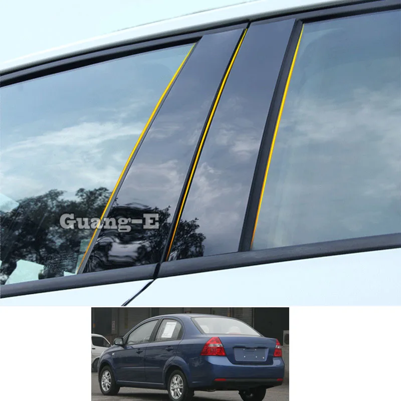 

Для Chevrolet LOVA 2006 2007-2010, автомобильный поликарбонатный материал, столб, крышка двери, отделка окна, пианино, черные молдинговые наклейки, детал...