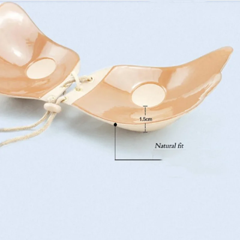 Tianlanzhong Invisible Silicone Sticky Bras For Women Adhesive Strapless Push Up Bralette Seamless Backless Fly Bra