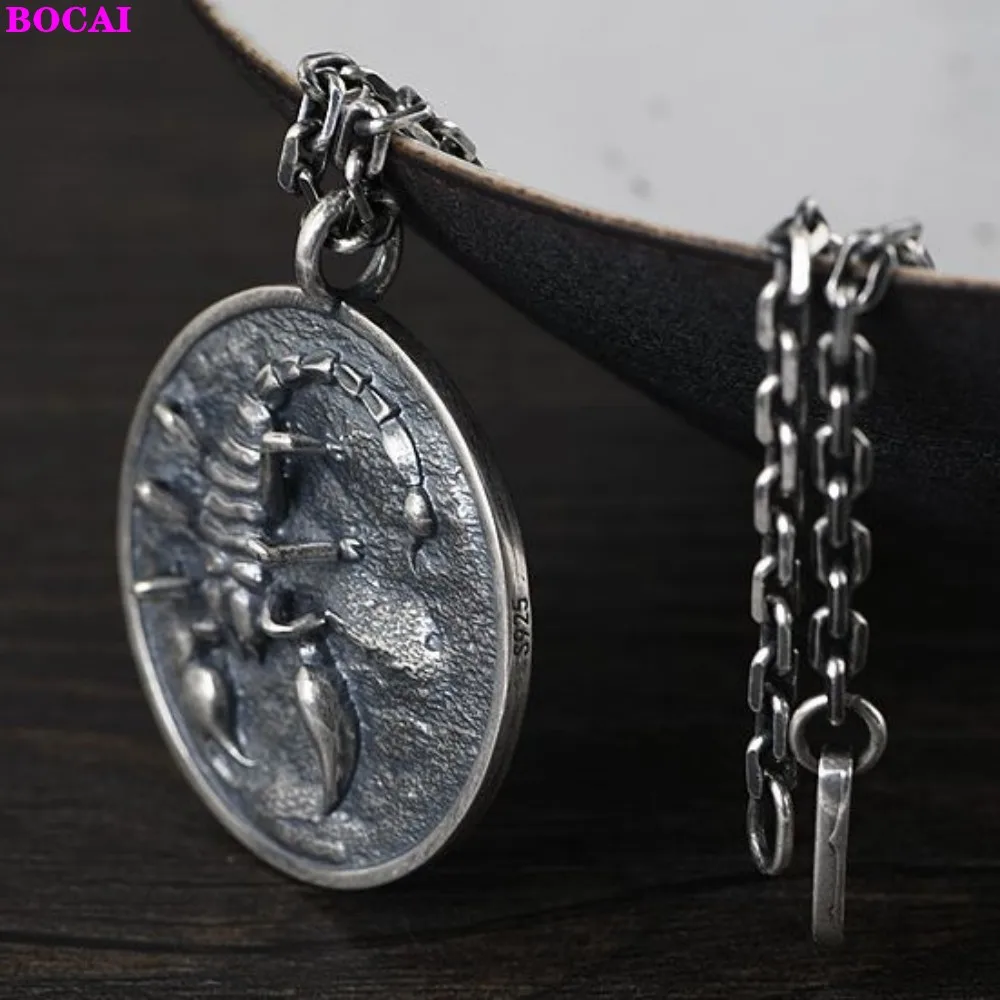 BOCAI S925 Подвески из стерлингового серебра для мужчин и женщин новая мода круглый