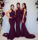 Женское элегантное платье с лямкой на шее, украшенное бисером, для гостей свадьбы, платье горничной Honor для выпускного вечера, 2020 дешево