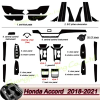 car styling 3d 5d carbon fiber car interior center console color change molding sticker decals for honda accord 2018 2021