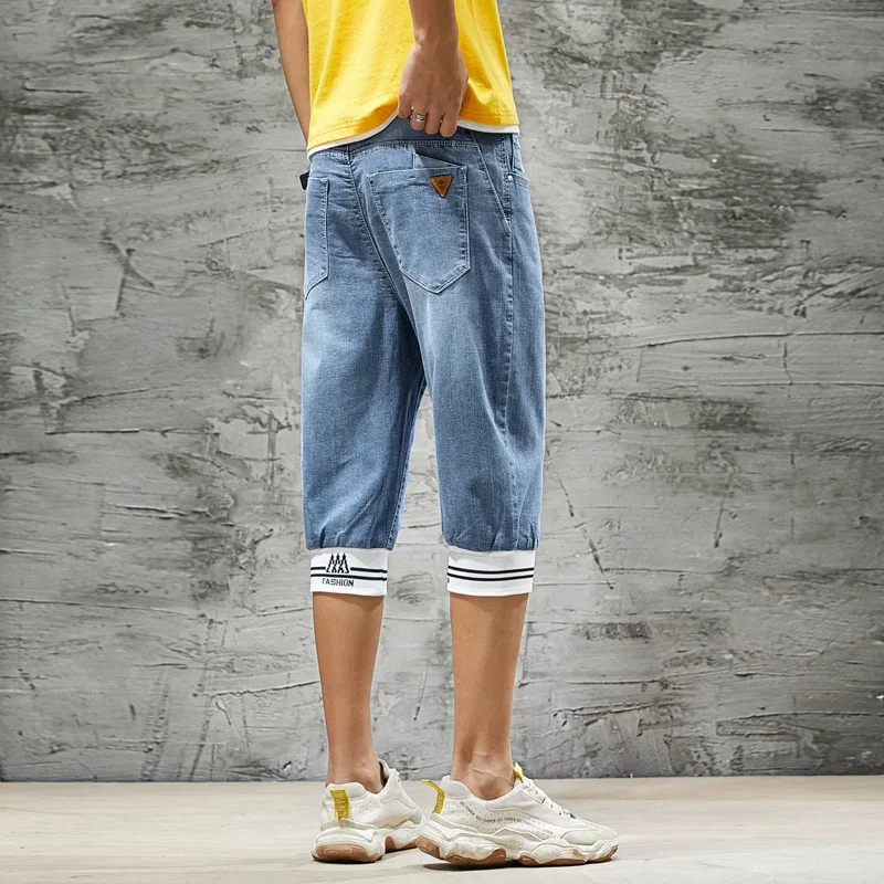 2020 летние Стрейчевые тонкие высокого качества хлопковые джинсы с принтом