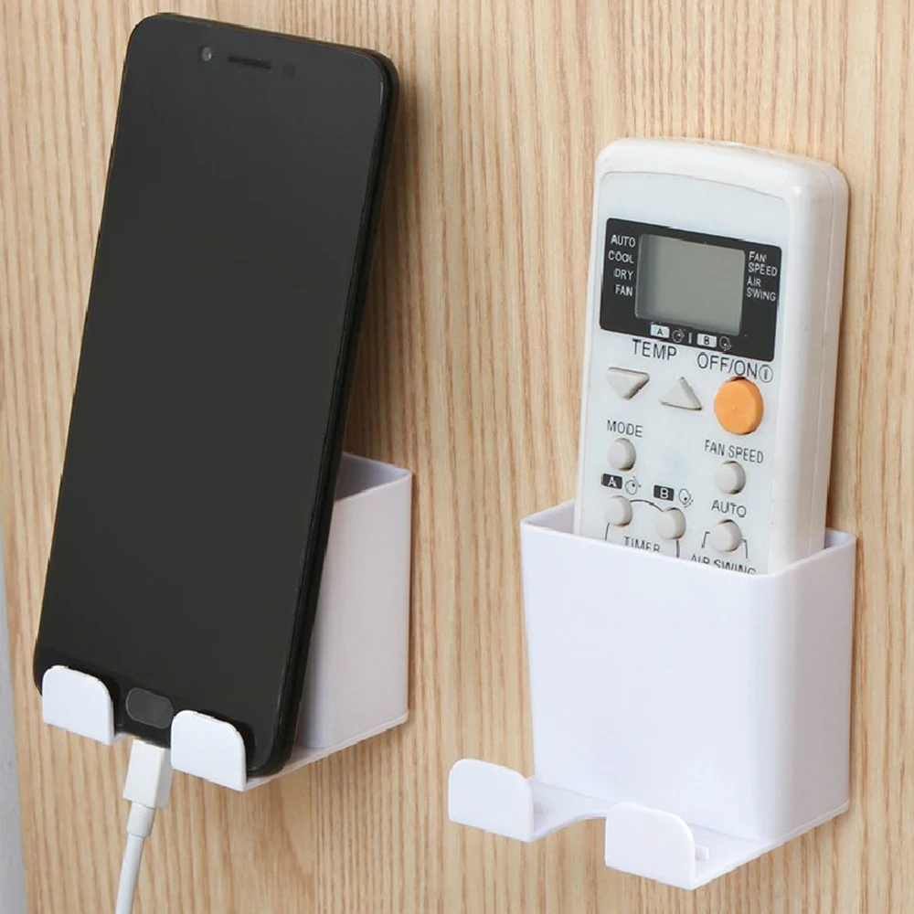 Remote control storage rack wall-mounted remote box mobile phone charging bracket | Дом и сад
