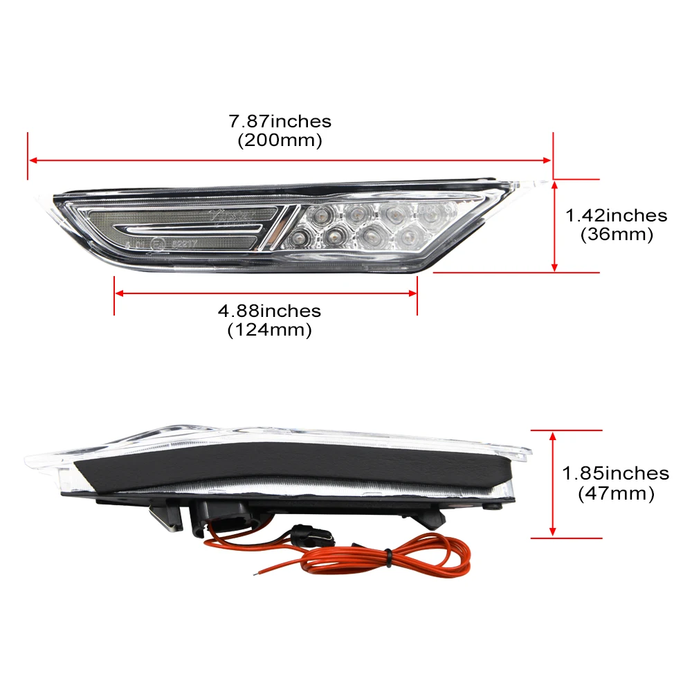 Прозрачные линзы для Nissan GTR R35 2007-2017 светодиодный боковой габаритный фонарь DRL