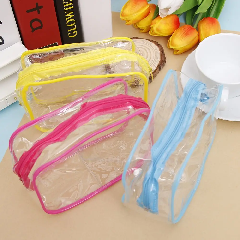 

Hot Sale Fashion New Women Ladies Clear Transparent Plastic PVC Travel Makeup Cosmetic Toiletry Zip Bag Beauty Wash Bags