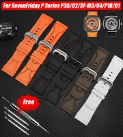 watchbands for seven friday rubber watch strap waterproof watch band sevenfriday logo wristband bracelet p3c02sf m304p1b01
