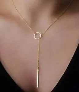 

Stainless Steel Necklace For Women Lover's Casual Personality Circle Lariat Pendant Necklace High Quality Simple Choker