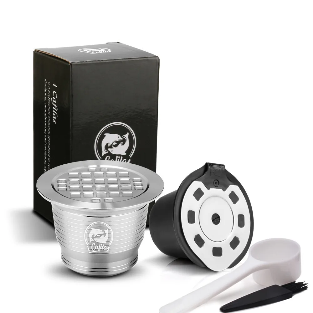 Stainless Plastic ICafilas многоразовые капсулы Nespresso многоразовые из нержавеющей стали и пластика фильтры для кофе эспрессо металлические кофейные чашки капсулы - Цвет: Stainless Plastic