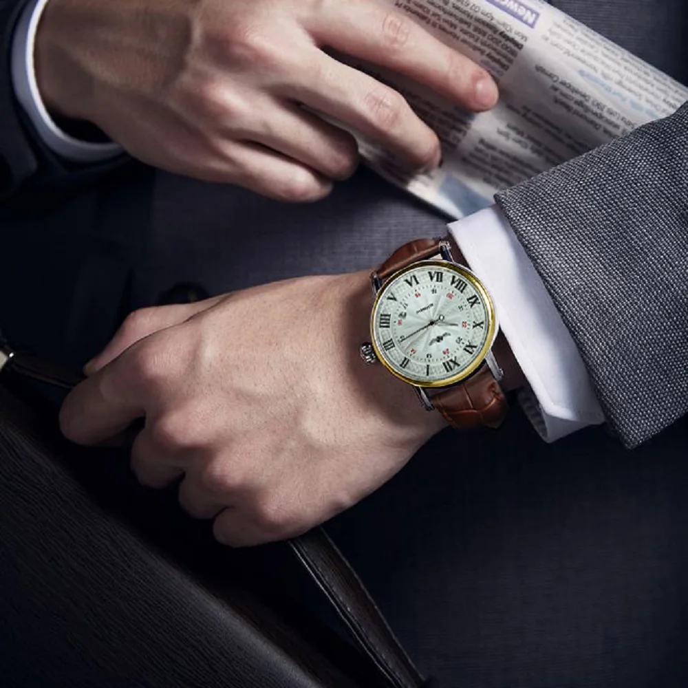 WINNER официальный классический автоматические механические мужские часы лучший