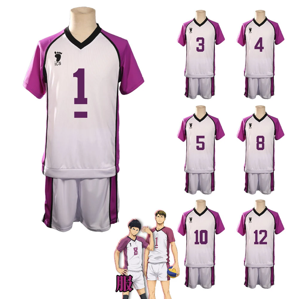 

Haikyuu!! Shiratorizawa Satori Tendo Gakuen Koukou Ushijima Wakatoshi Uniform Cosplay Costume Haikiyu Jersey Sportswear