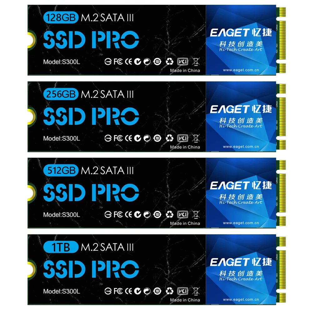 Eaget S300L M.2 SATA III SSD 128 ГБ 256 512 1 ТБ Внутренний твердотельный накопитель для настольных