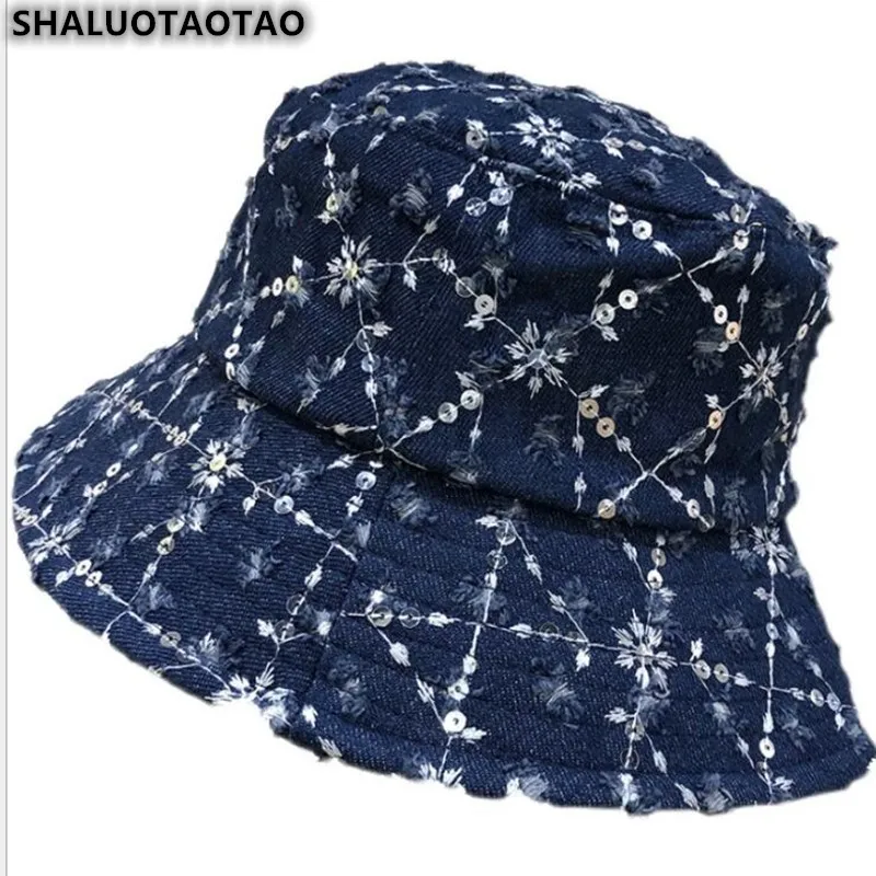 

SHALUOTAOTAO женская джинсовая весенне-летняя Рыбацкая шляпа модная Новая женская Солнцезащитная шляпа универсальная сомбреро