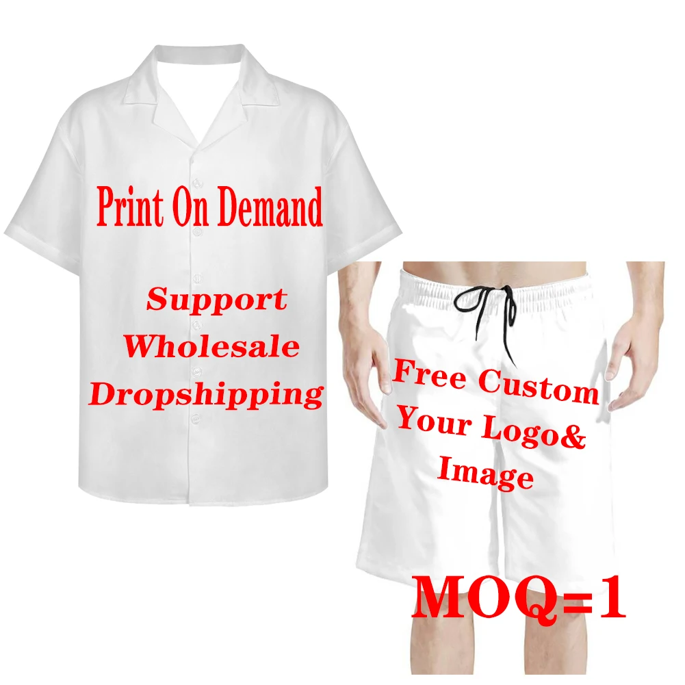 HYCOOL 4xl размера плюс Летний мужской комплект с принтом Мужская Гавайская