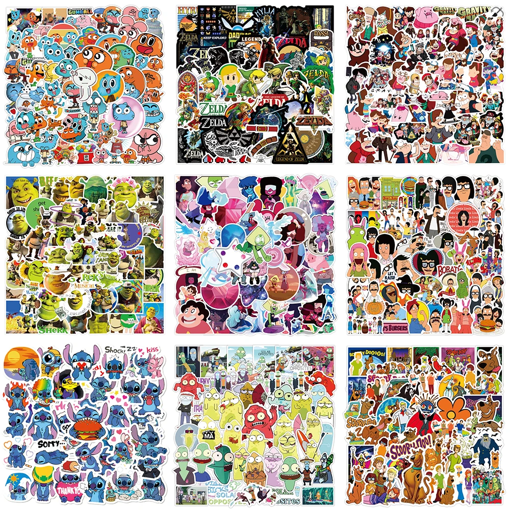 

50PCS A Variety of Classic Cartoon Animation Grotesque Town Stickers Suitcase Skateboard Laptop Graffiti Stickers Wholesale