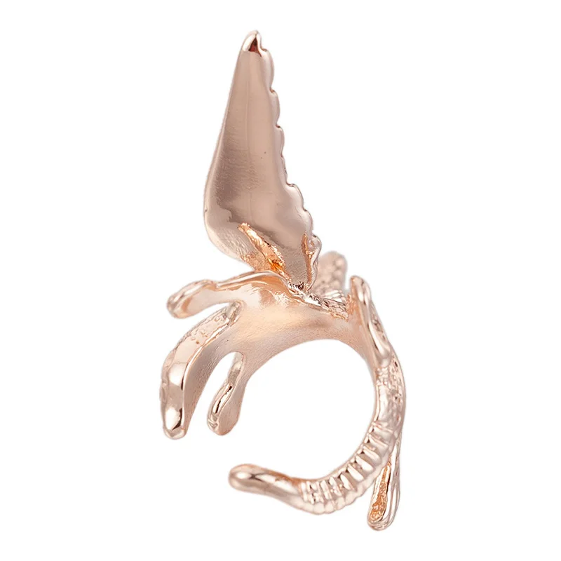 Женские винтажные серьги манжеты в виде крыльев дракона стиле панк розовое