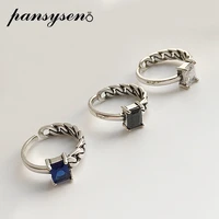 pansysen vintage hiphop 100 925 sterling silver adjustable rings for women 2019 womens punk jewelry silver open ring gifts