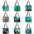Y0081 Peronazlied масляная живопись, художественный принт, женские сумки с рисунком морских птиц, женская сумка-тоут, сумки через плечо для школы, путешествий, покупок