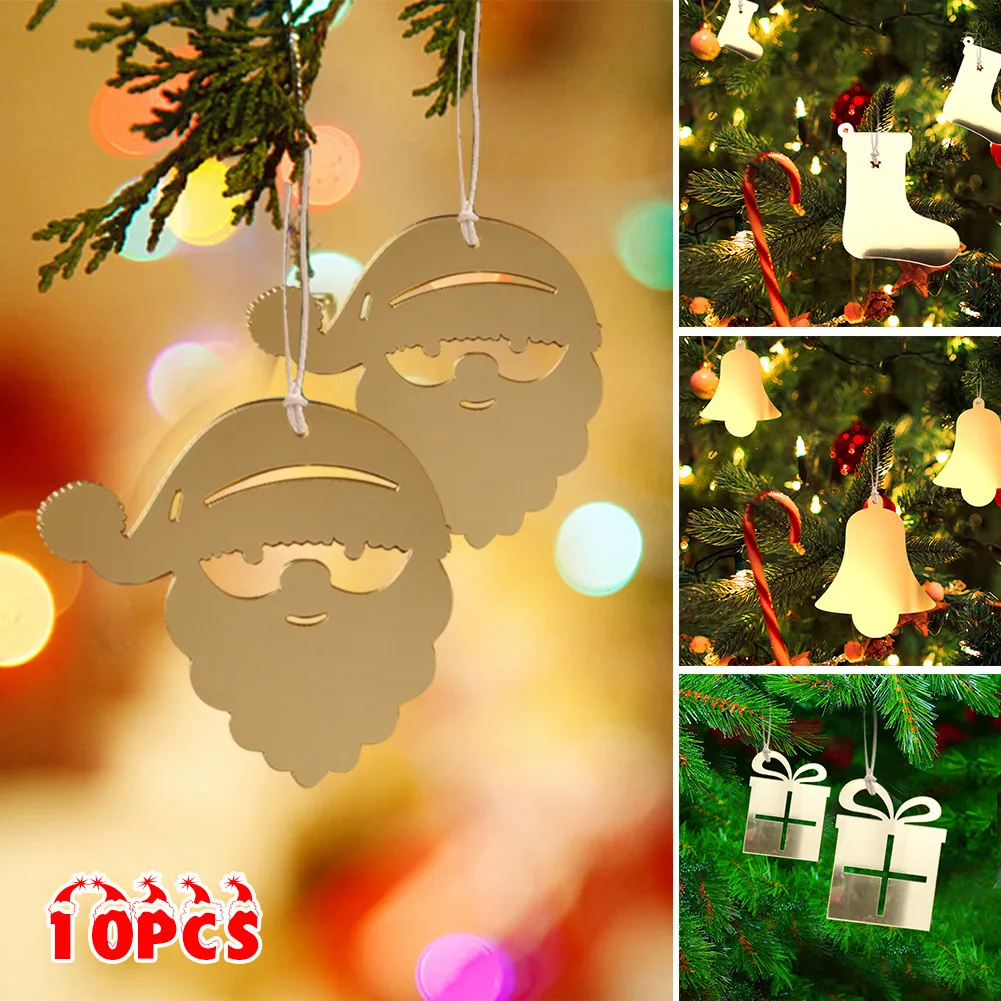 

Mirror Christmas Baubles Decorations Acrylic Baubles Hanging Decora For Indoor Outdoor Garden Party DIY Craft Tree Decoration