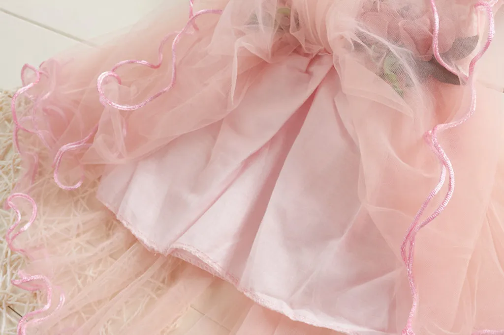 

SAGACE Girl Dress Wedding For 0-24M Baby Kids Girls Flowers Floral Tulle Ruched Princess Dresses Clothes For Dance Party