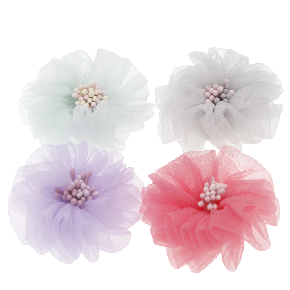 Аксессуары для волос Детские шифоновые цветы 10 шт./лот |