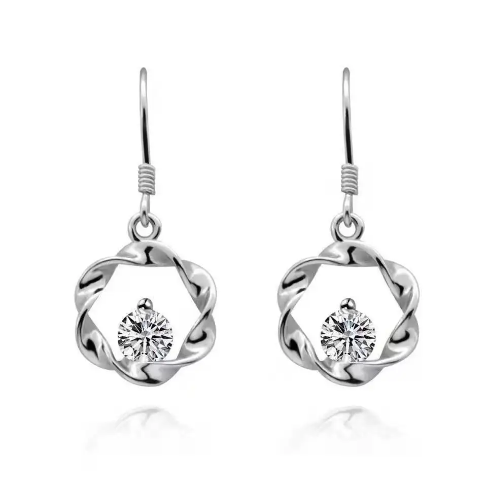 

Mossan бриллиант S925 чистые серебряные ушные ногти восемь сердец восемь стрел резак Vvs1 чистота D Цвет Изысканные Модные ювелирные изделия для ж...