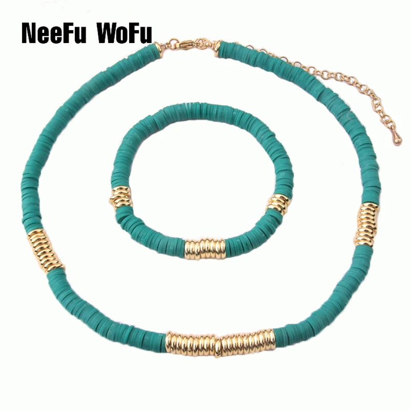 Ожерелья Чокеры NeeFu WoFu красного цвета черные богемные флуоресцентные короткие