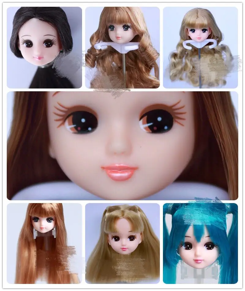

Кукла кукла из длинных волос, Короткие Длинные изогнутые волосы, мягкие золотые, черные, желтые волосы, кукольные головки, аксессуары для ру...