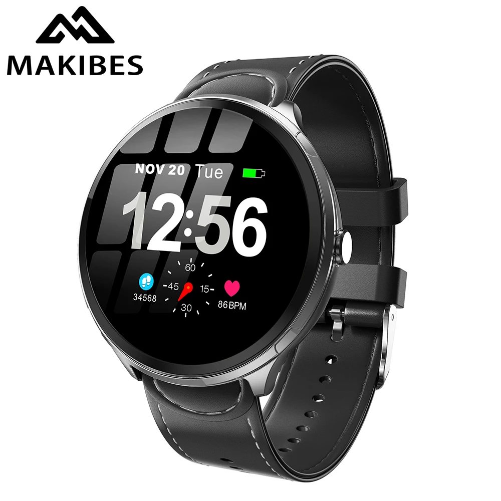 Makibes T4 Plus мужские полностью сенсорный экран из закаленного стекла смарт-часы водонепроницаемые монитор кровяного давления стальной Lite сетчатый металлический ремешок