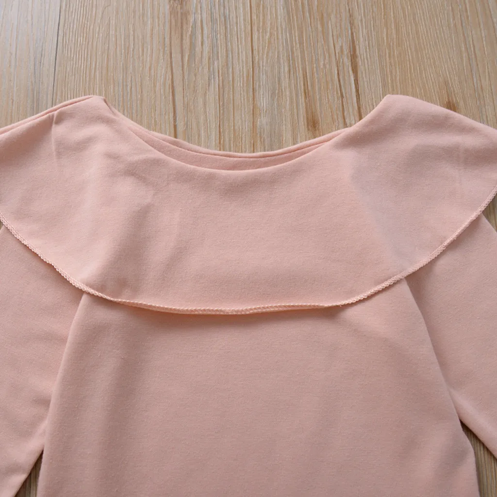 Детская одежда зимние комплекты Однотонный розовый комбинезон с бантом штаны