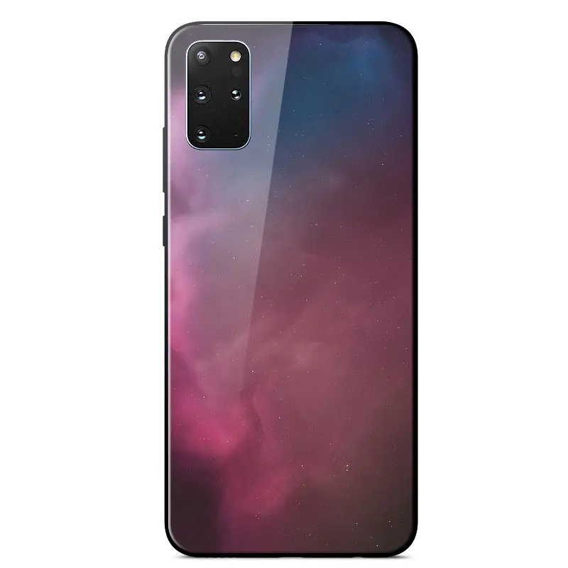 

For Samsung Galaxy S20 Plus Case Mirror Painted Tempered glass shockproof Back Cover For Samsung S20 Plus TPU Frame Phone Cases