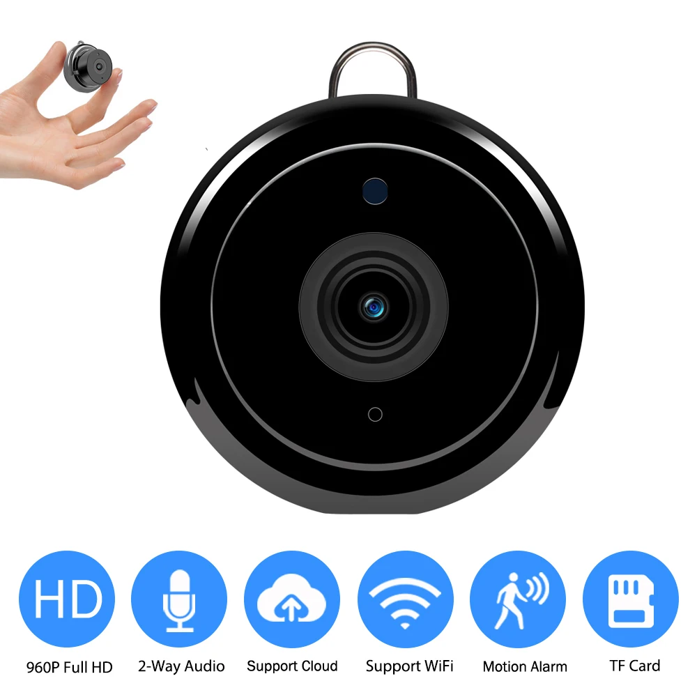 Беспроводная мини камера видеонаблюдения с поддержкой Wi Fi 960P|Камеры