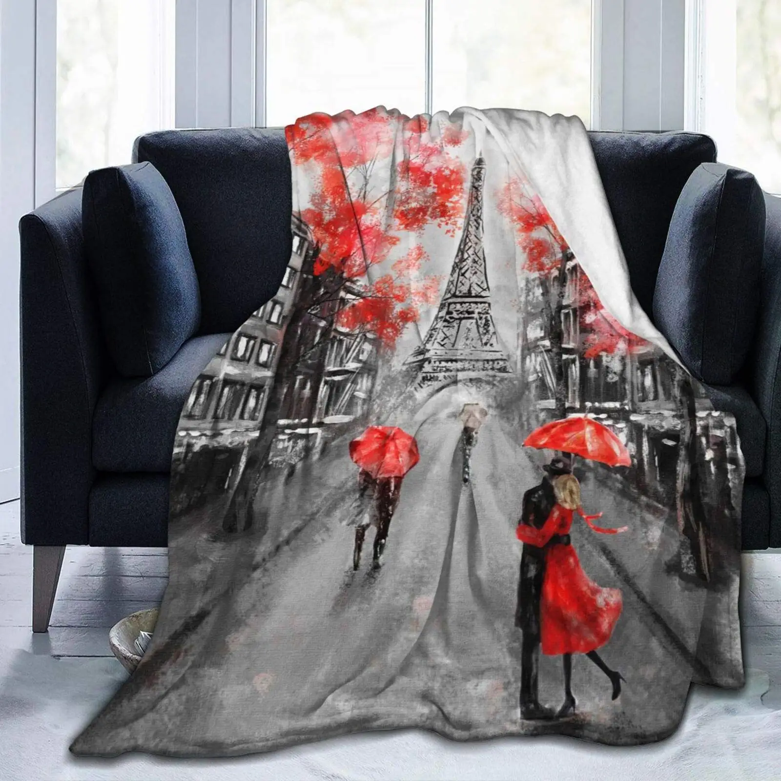 Фланелевое Флисовое одеяло романтическое покрывало с изображением Французской