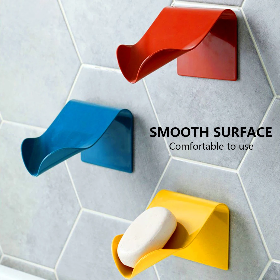 

Punch-free soap box seamless wall-mounted soap box drain rack finishing rack powerful seamless sticker storage