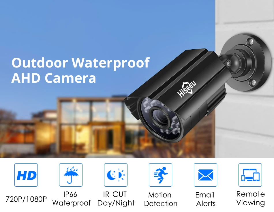 Hiseeu AHDH 1080P металлический чехол AHD аналоговая Высокая четкость металлическая камера AHD CCTV камера безопасности для улицы AHBB12