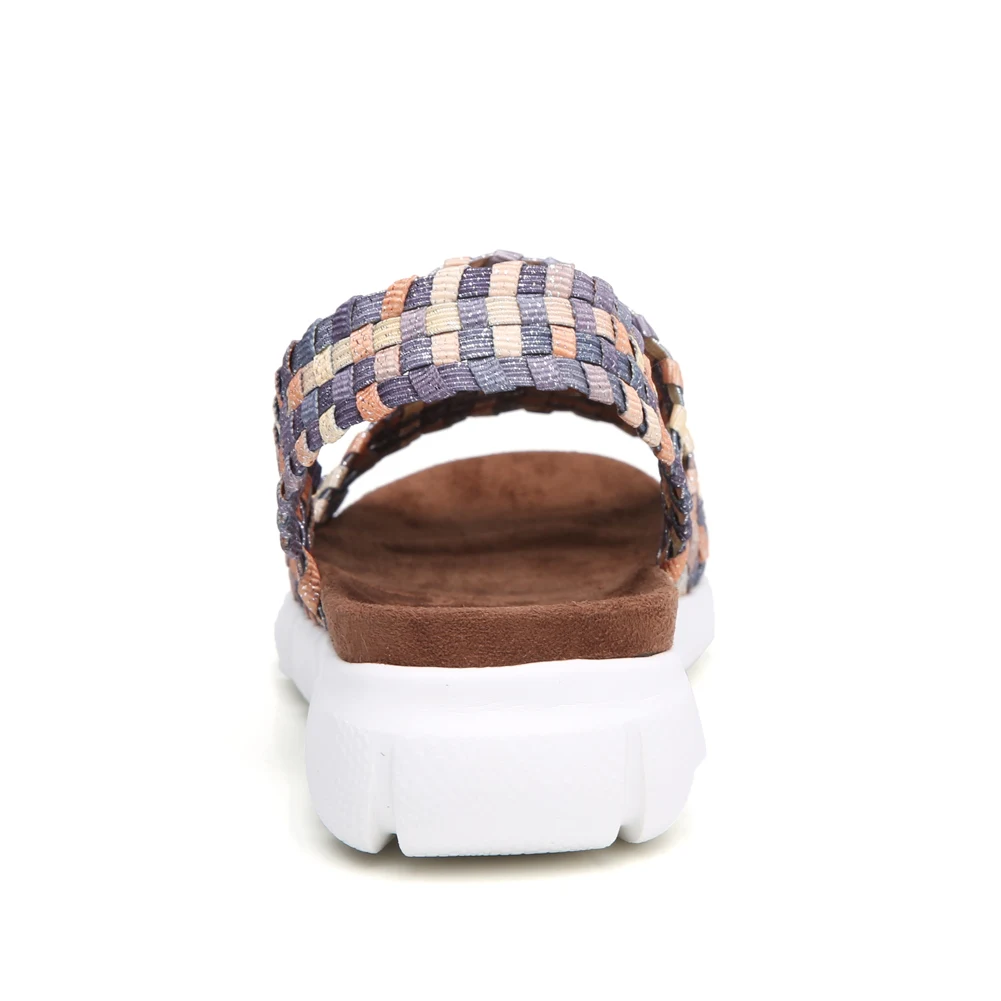 STQ 2020 Женские сандалии на плоской подошве плетеные босоножки танкетке пляжные