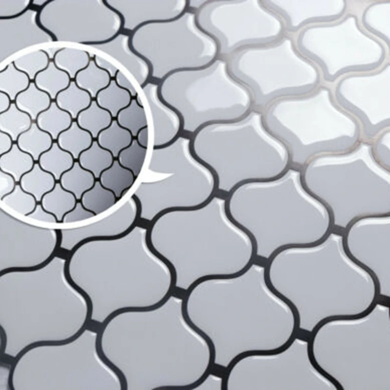 3D самоклеящаяся мозаичная настенная плитка наклейка белая арабика стильная