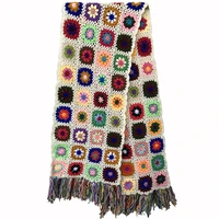 hand made scarfs women tassel scarf wraps 20027cm big crochet flower scarves autumn winter handmade christmas gift scarves