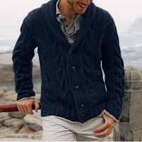 winter sweatercoat autumn men solid color knitted sweater buttons suit cardigan warm jacket male coat