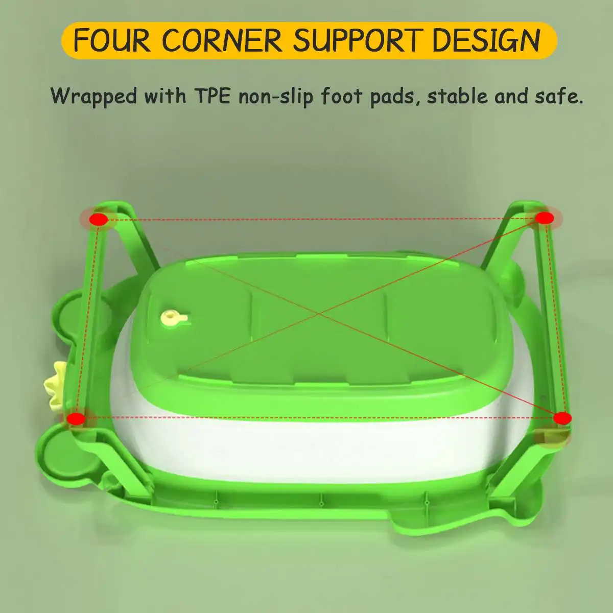 

Baby Bathtub Portable Folding Bath Tub Kid Lying Baby Shower Safety Non-Slip Cartoon With Thermometer Senor Newborns Bath Mats